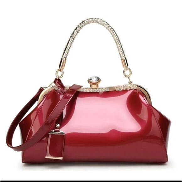 GLOSSY Handbag For Women, Fashion Tote Bag With Rhinestone Decor For Wedding - Picture 3 of 3